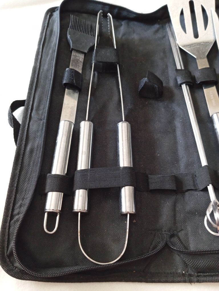 Conjunto de Utensílios para Churrasco em Inox com Bolsa