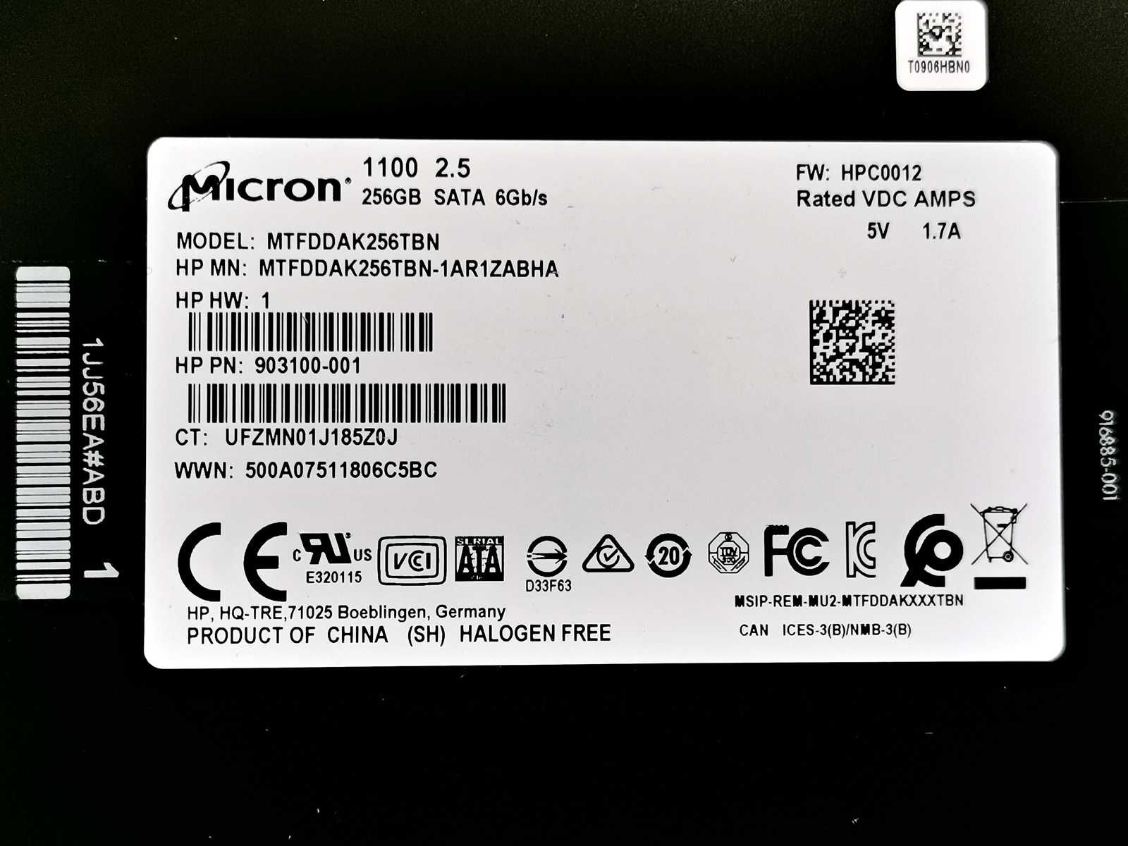 SSD 256GB Micron 1100