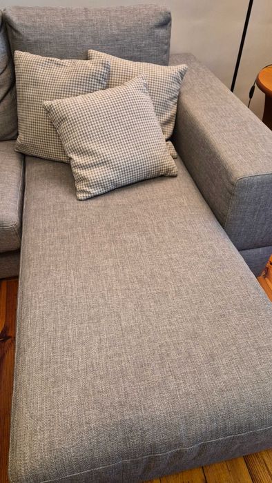 Nowoczesny, duży wypoczynek, narożnik z szezlongiem