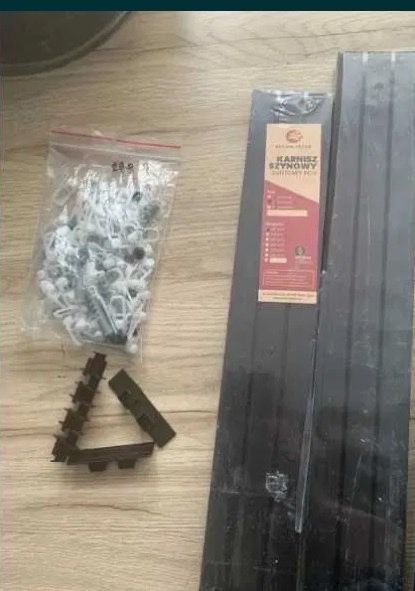 Czarny karnisz szyna sufitowa 135 cm 2szt karnisz 270cm z maskownica