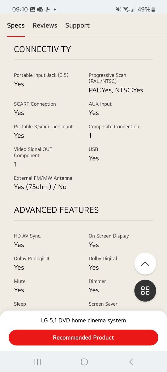 Home cinema lg 5.1