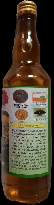 Olej rzepakowy Keslera 0,5 l tłoczony na zimno