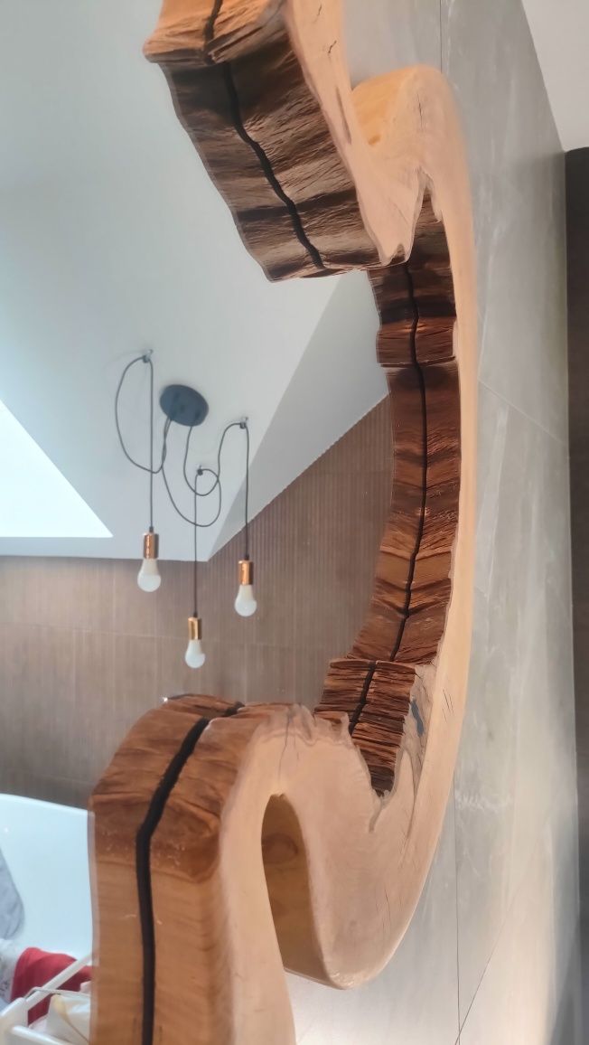 Lustro drewniane łazienka salon przedpokój