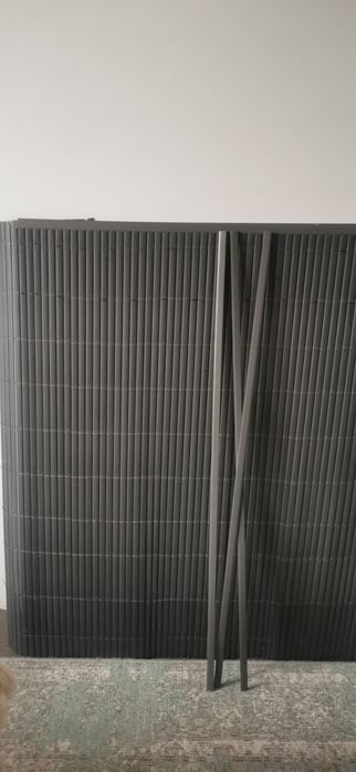 Osłona PVC balkonowa szara 7m, płot balkonowy