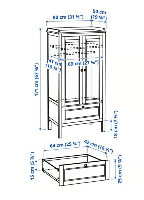 Szafa IKEA Sundvik meble niemowlęce dziecięce dla dzieci dziecka