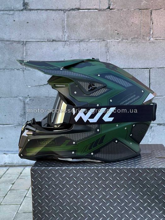 Шолом кросовий EXDRIVE KHAKI мотошолом ендуро шлем кроссовый мотошлем