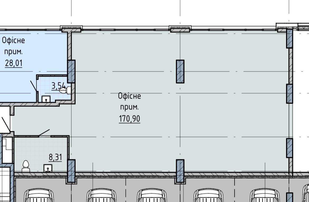 Оренда приміщення в ЖК Маршал, 2й поверх, 170,90 кв.м