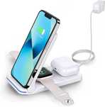 Stacja Dokująca 3w1 do iPhona, iWatch i Earbuds- biała,czarna.