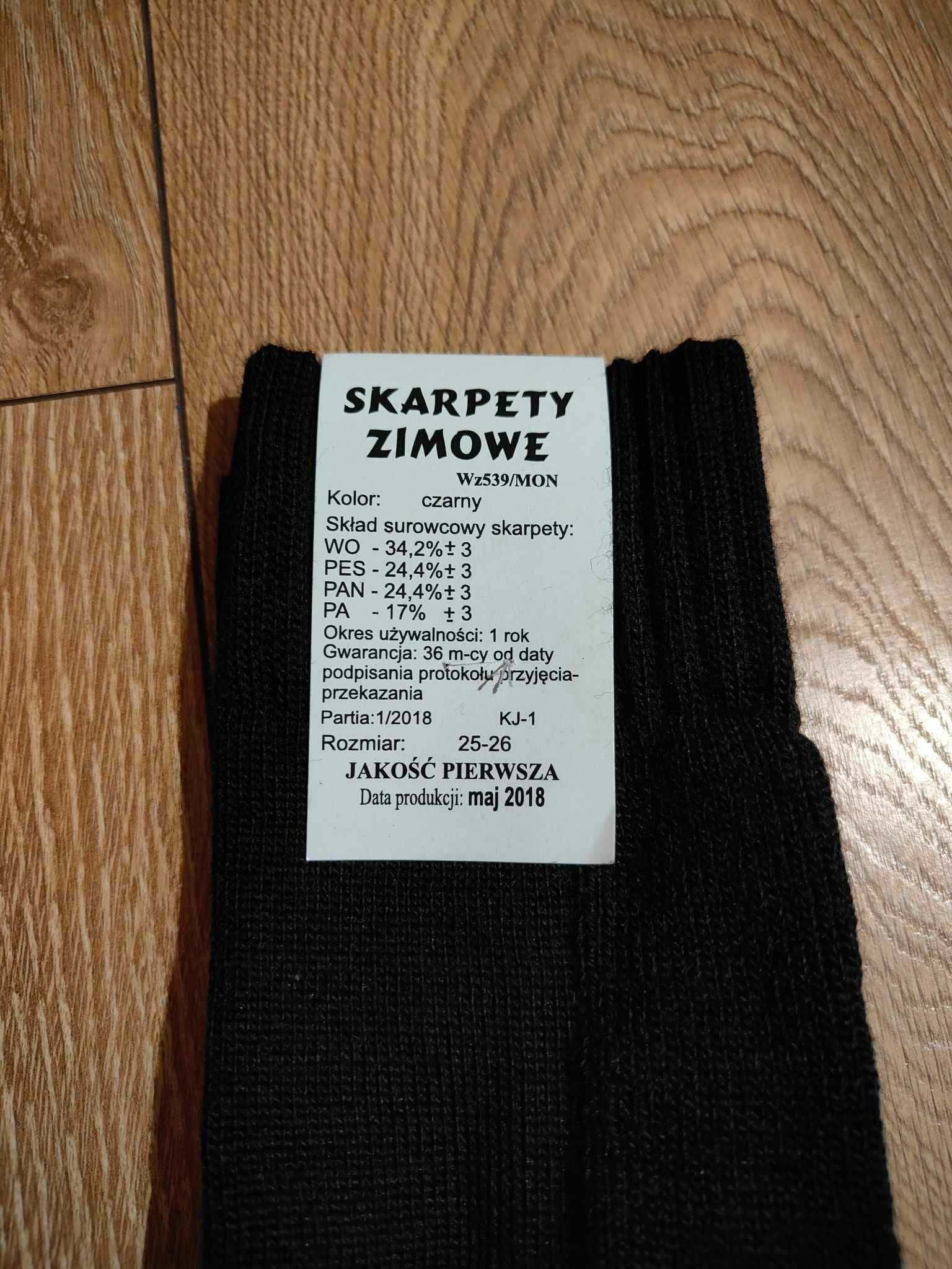 Skarpety Zimowe wojskowe rozmiar 25 - 26