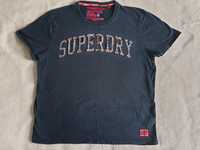 SuperDry T-shirt grantowy z logo