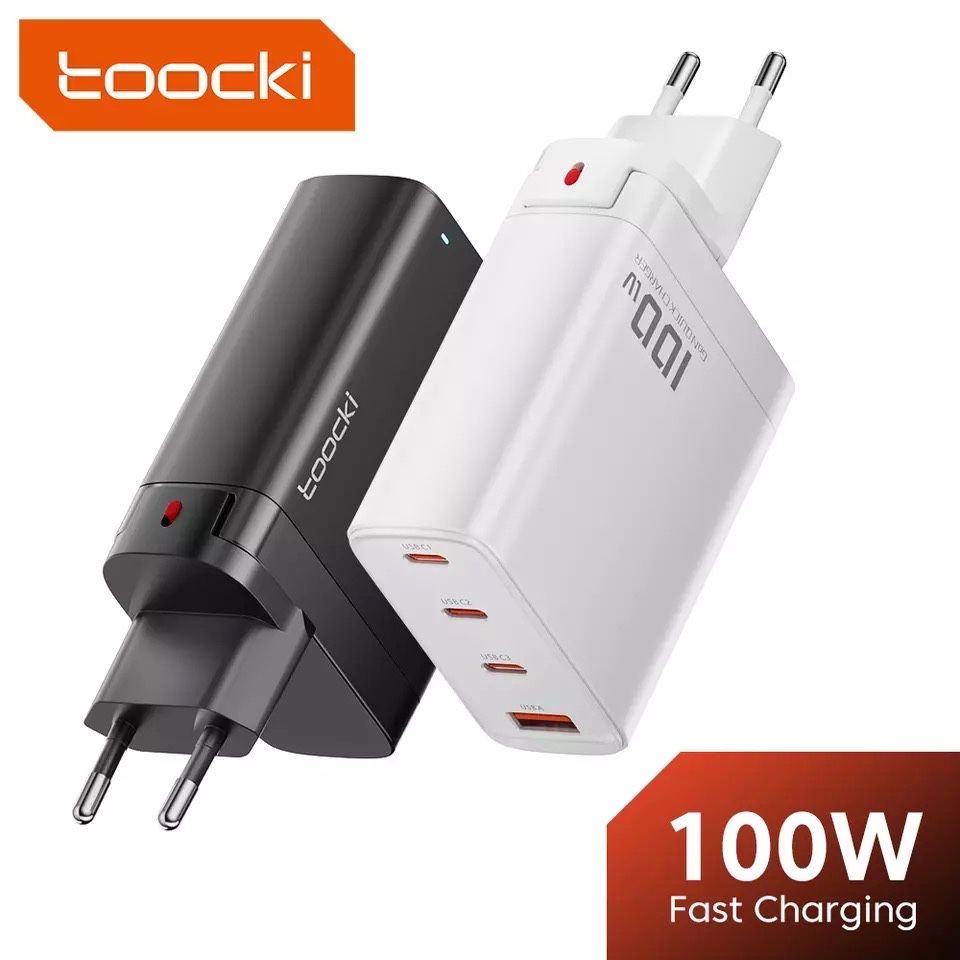 Toocki GaN Charger 100w блочок. Быстрая зарядка (baseus anker UGREEN)