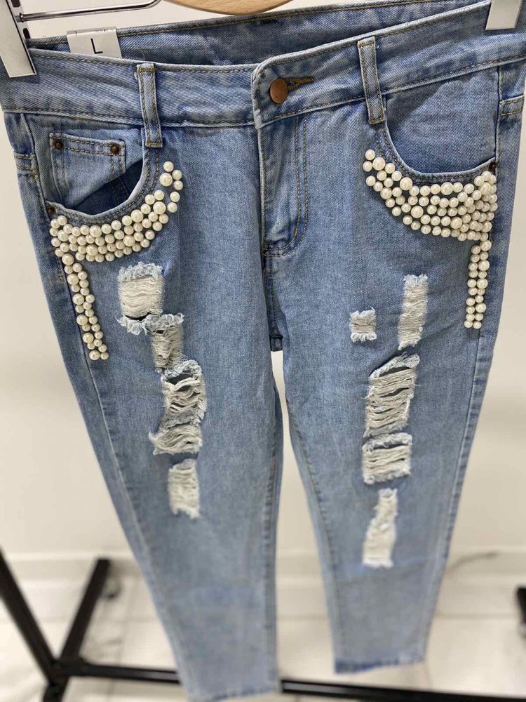 Джинси жіночі/женские джинсы mom/джынсы с жемчугом