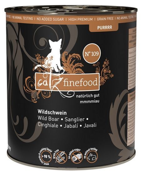 Monoproteinowa karma dla kota Catz Finefood Purrrr - 70% DZIK 800g
