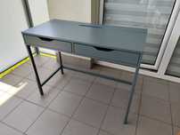 Biurko IKEA ALEX 100x48 cm. Szaro-Turkusowe