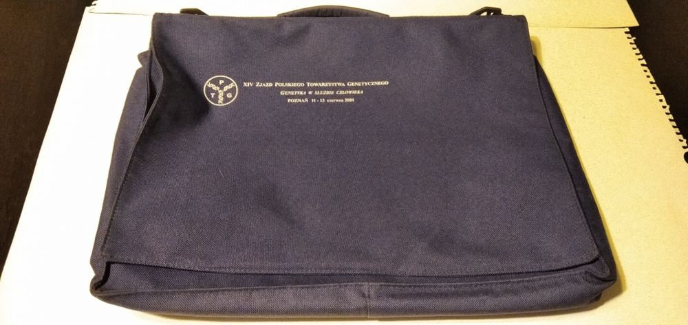 Torba jednokomorowa granatowa brezentowa , nowa..