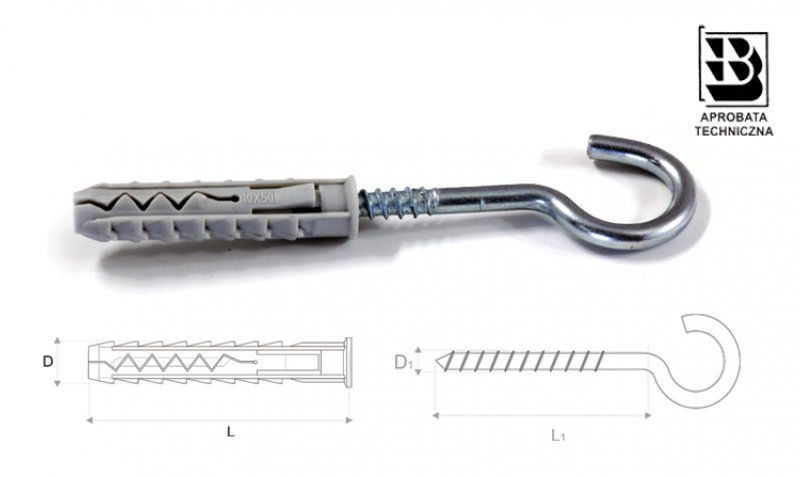 Stalco Kołek rozporowy z Hakiem sufitowym BKHS 10