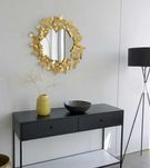 Okrągłe lustro ścienne z efektem postarzania Butterfly Ø67cm