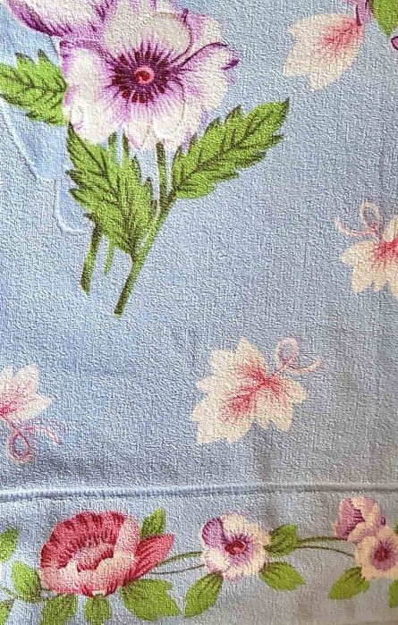 Махрове покривало плед на ліжко 100% бабовна, КВІТИ