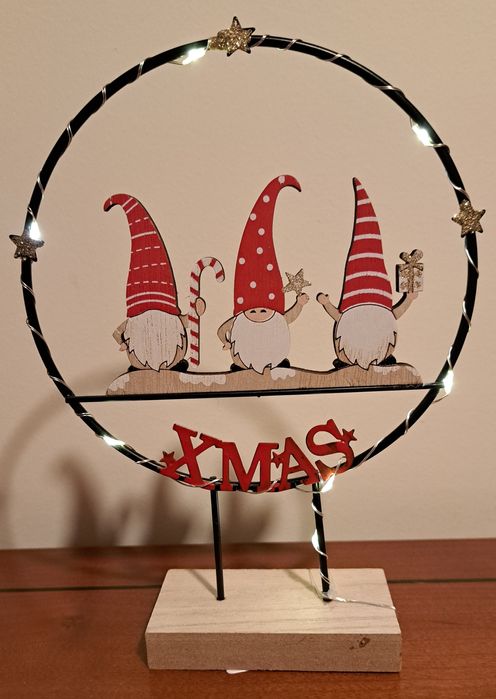 Decoração de Natal com gnomos-iluminada LED - Em Mdf