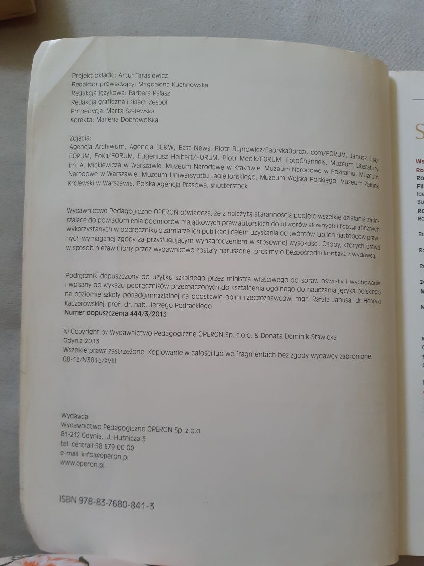 Podręcznik język polski 3 odkrywamy na nowi operon