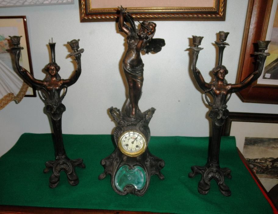 Garniture Francesa Arte Nova Bronze