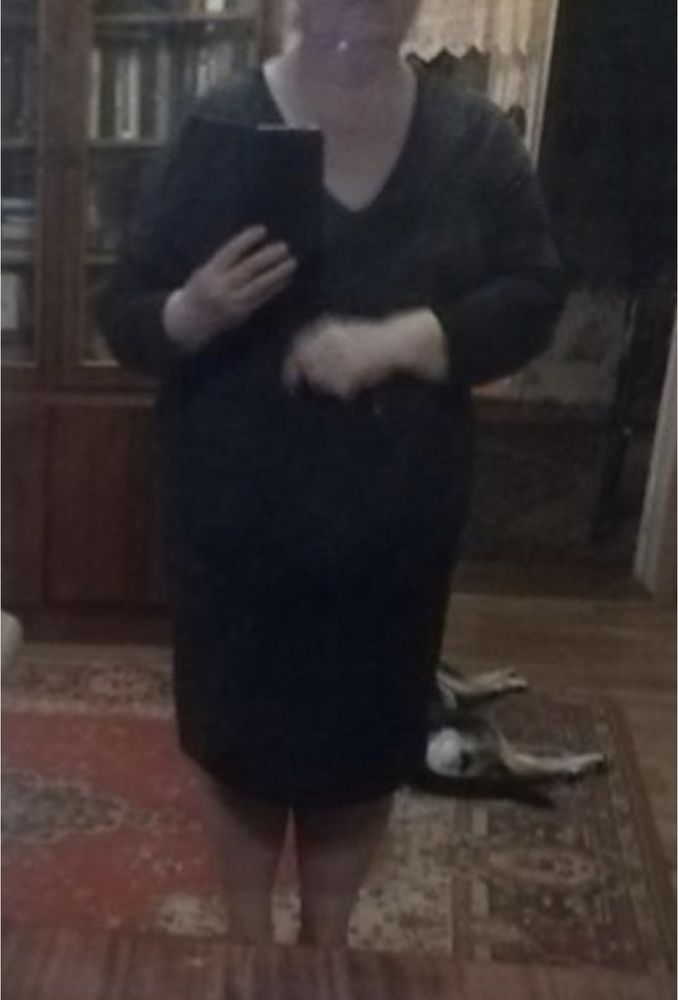 Сукня туніка чорна блискуча, 50-56 розмір