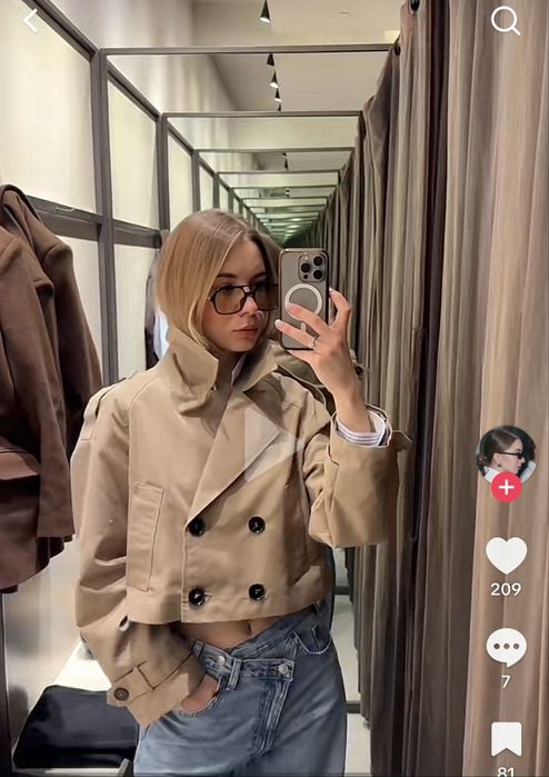 Тренч zara XS/S/M вкорочений тренч zara чорний піджак zara куртка zara