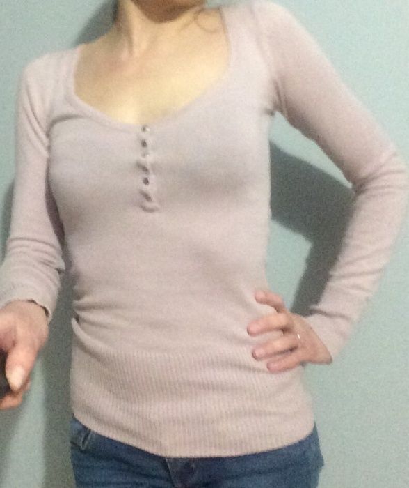 Liliowy sweterek tally weijl, xs