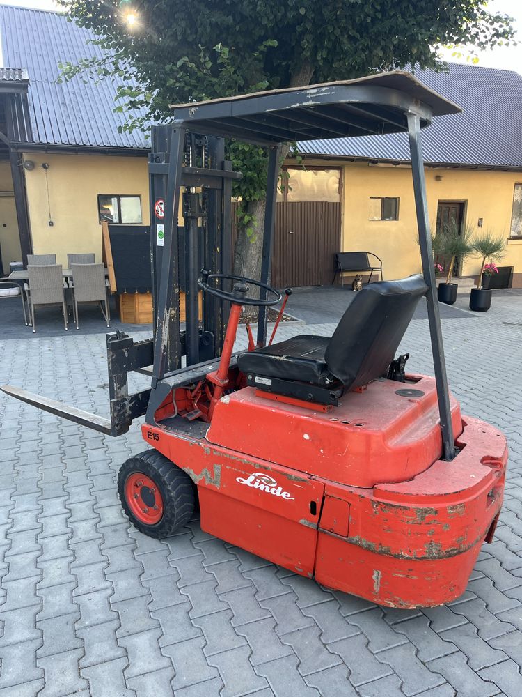 Wozek widlowy elektryczny elektryk linde e15 h 3m 1,5t