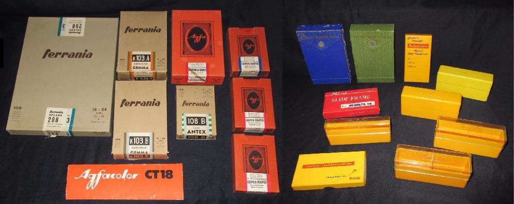 Caixas e album fotografia e slide Agfa Ferrania Kodak Minolta Vintage