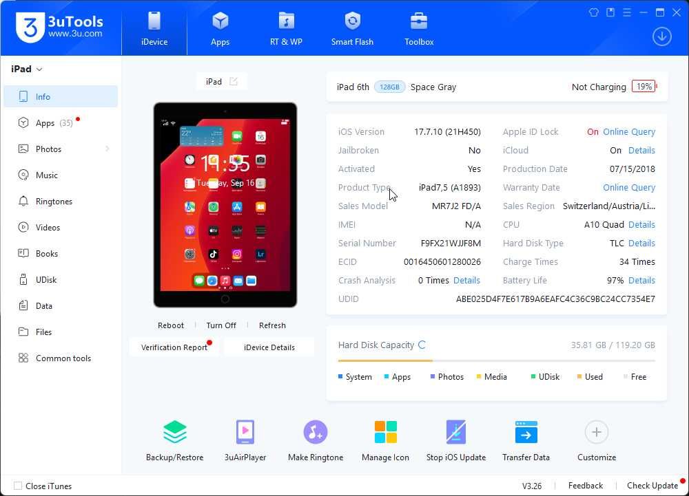 Планшет  Apple Ipad 6 A1893 128 GB | IOS 17.7.10 робочий, neverlock