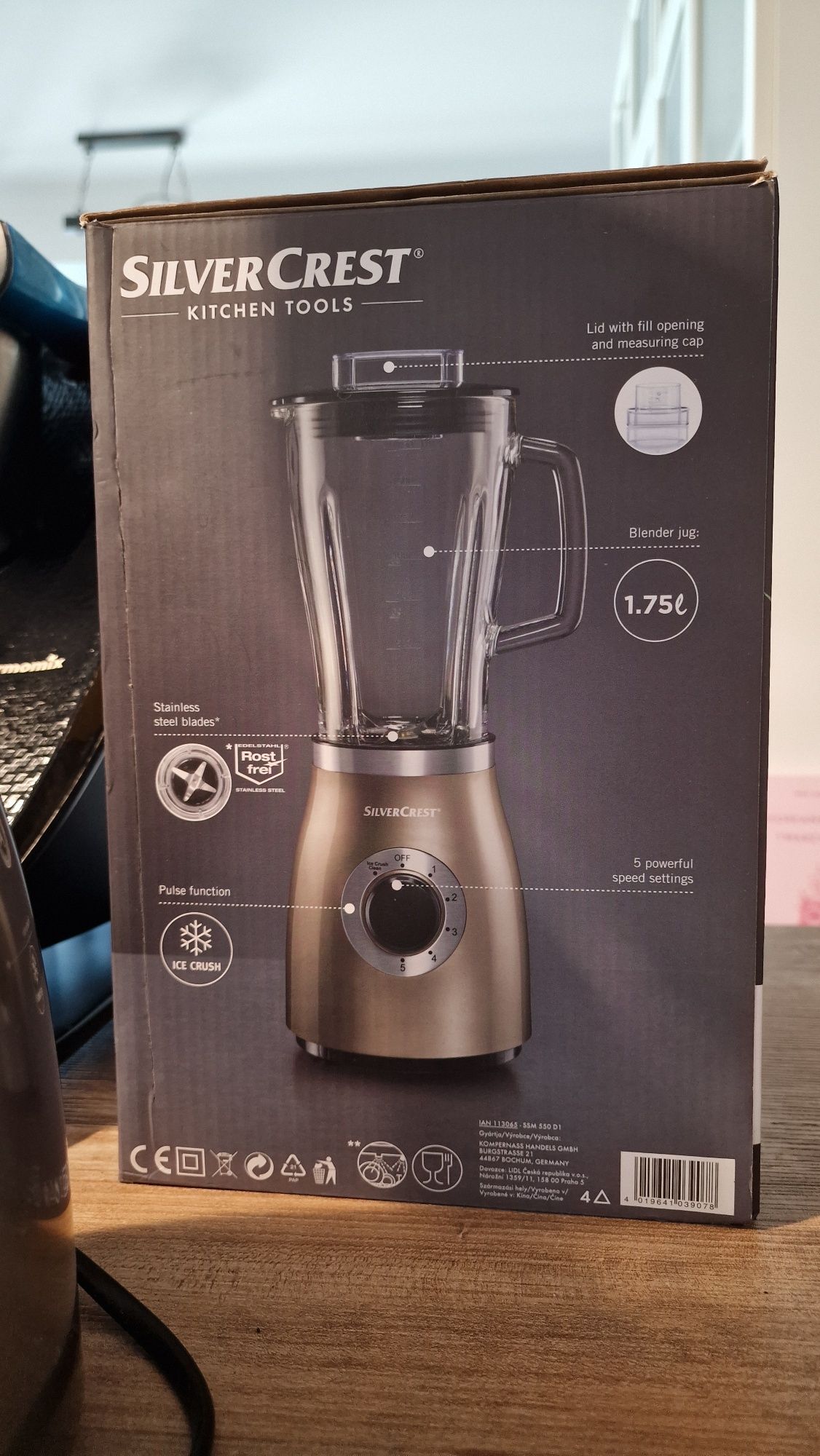 Mikser kielichowy Silvercrest szklany 1,75L