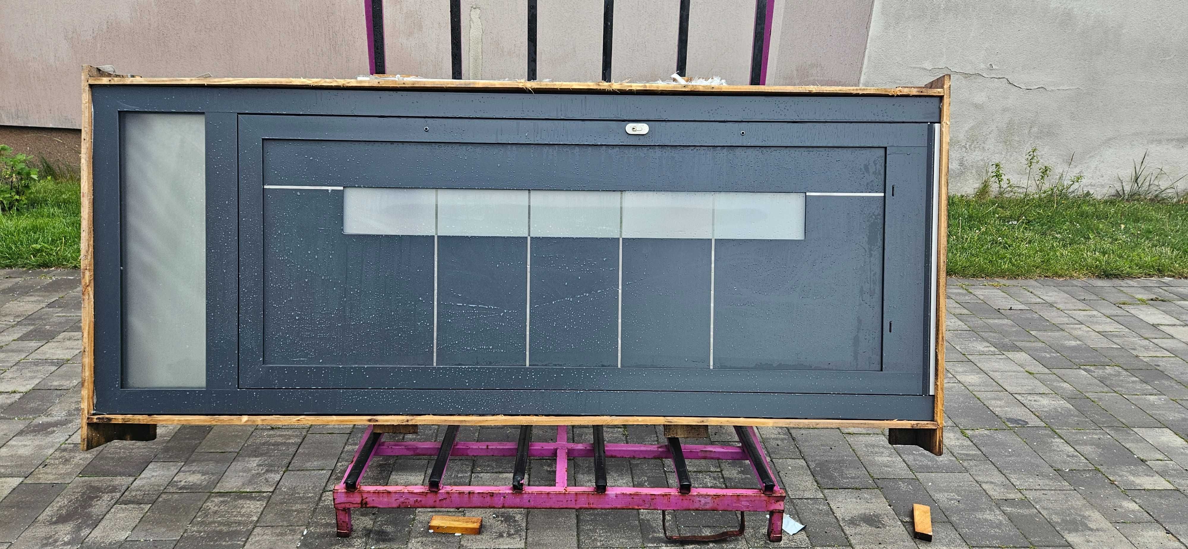 Nowe Drzwi Wejściowe aluminiowe 225x102cm świetlik 39 Polski producent