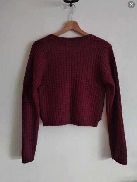 bordowy sweterek vintage