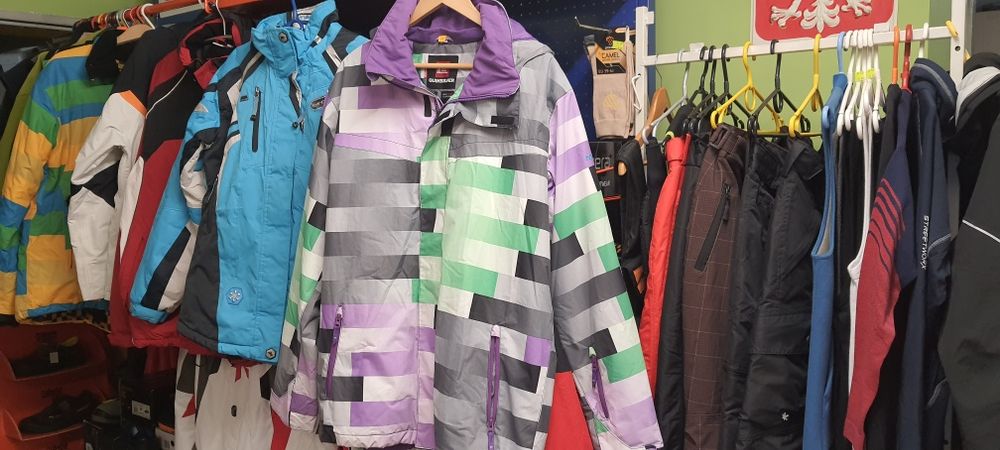 Kurtki, spodnie, rękawice narciarskie różne rozmiary