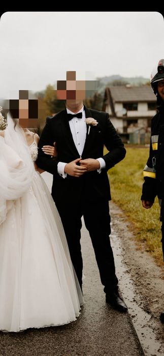 Czarny smoking męski smoking ślubny garnitur ślubny Giacomo Conti L
 G