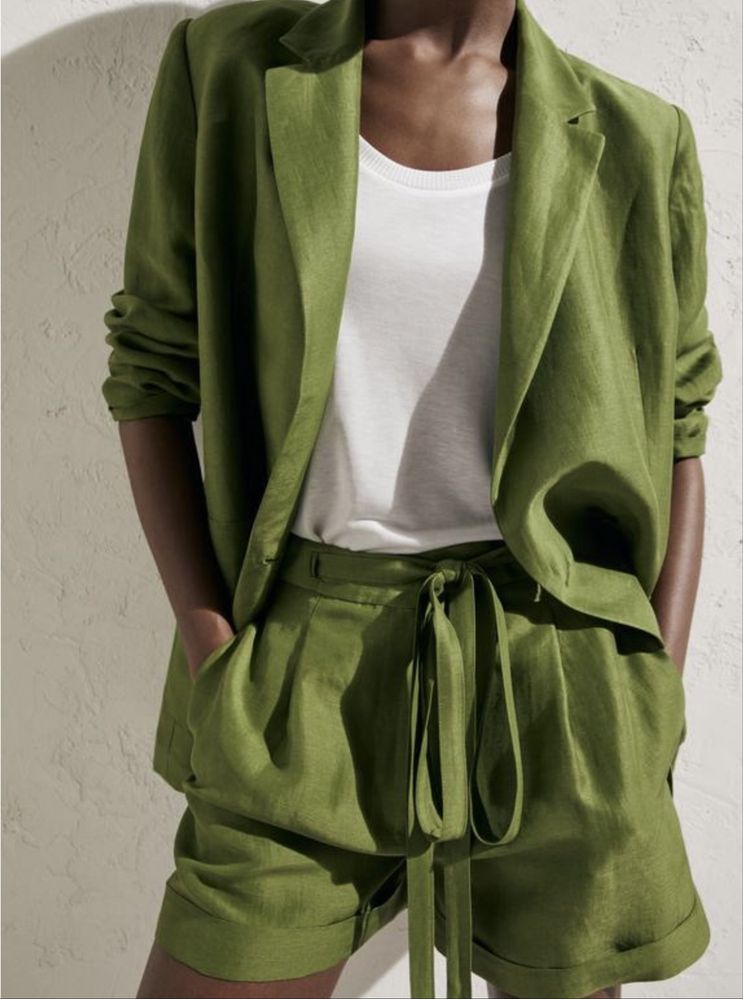 Піджак з льону Massimo Dutti