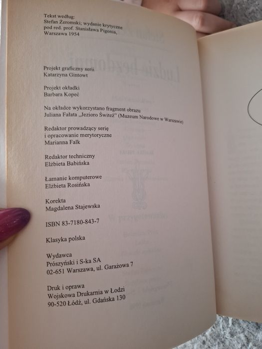 Książka ludzie bezdomni Stefana Żeromskiego