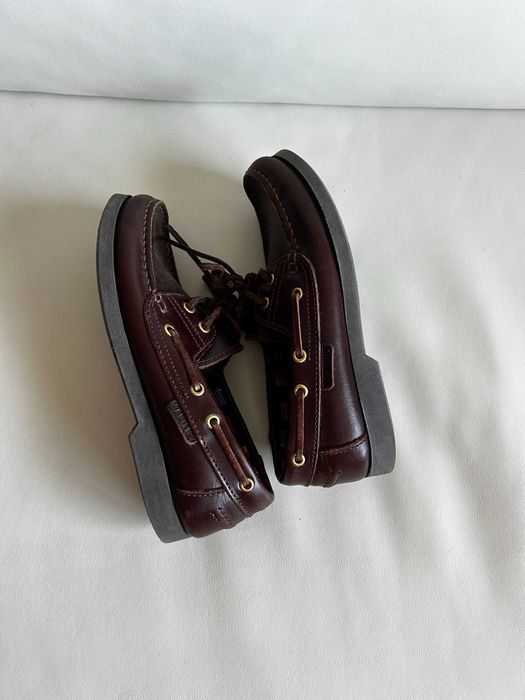 Sapatos de Vela de Criança em Pele Castanha — Tamanho 35