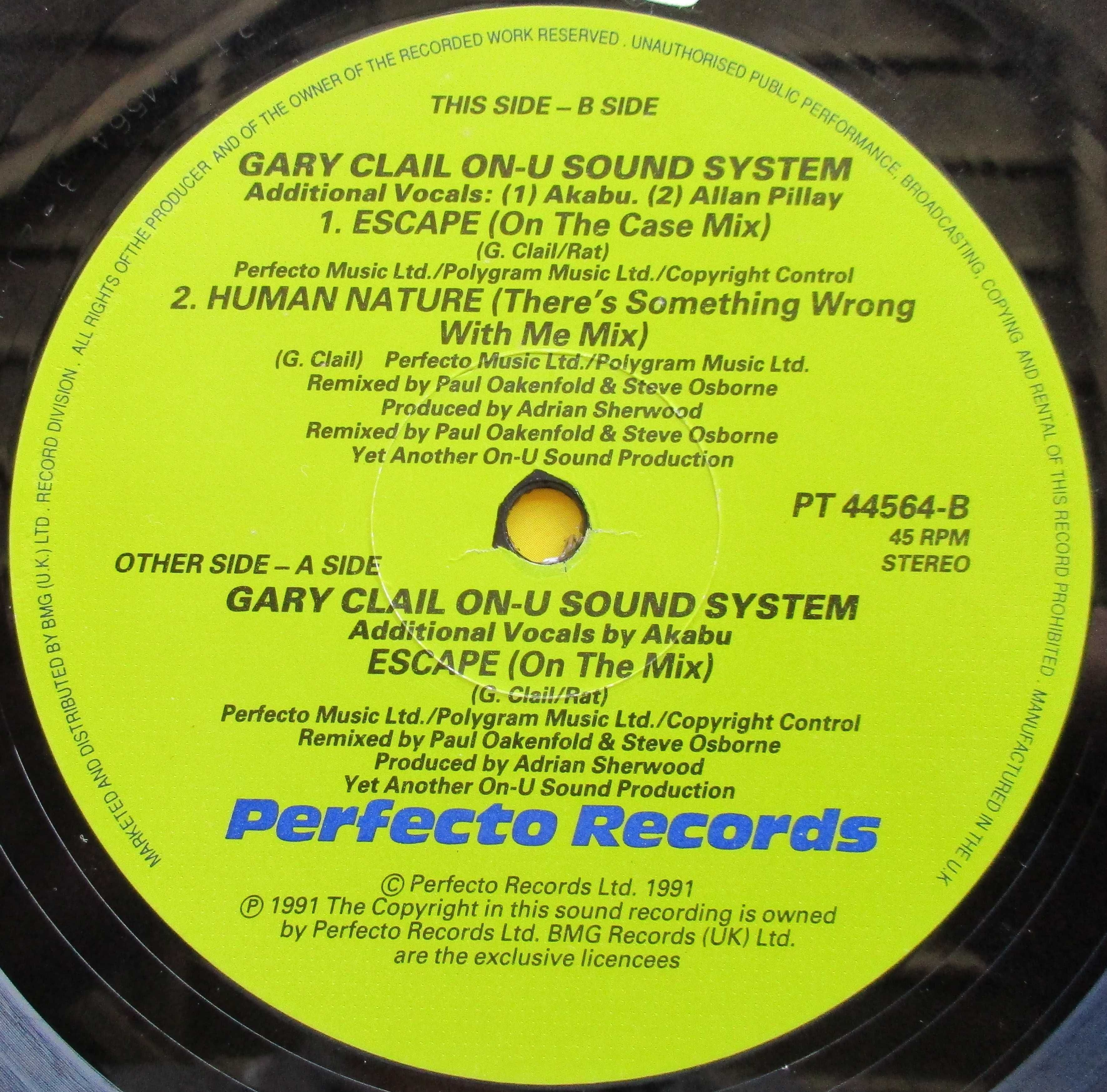 Gary Clail - - - - - Escape - - - - - Maxi Single