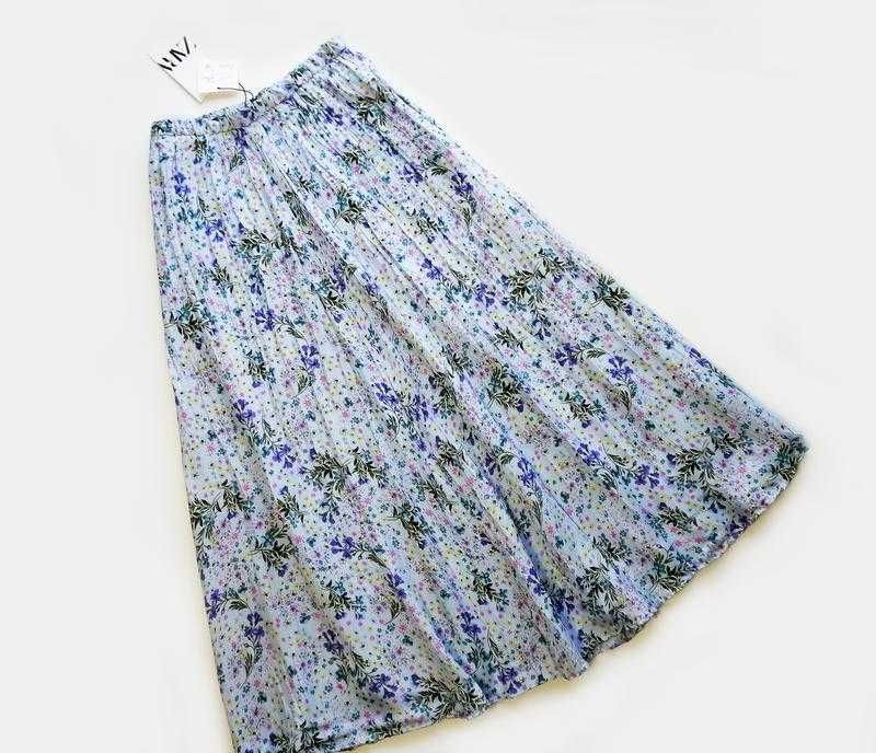 Юбка плиссе с цветочным принтом zara