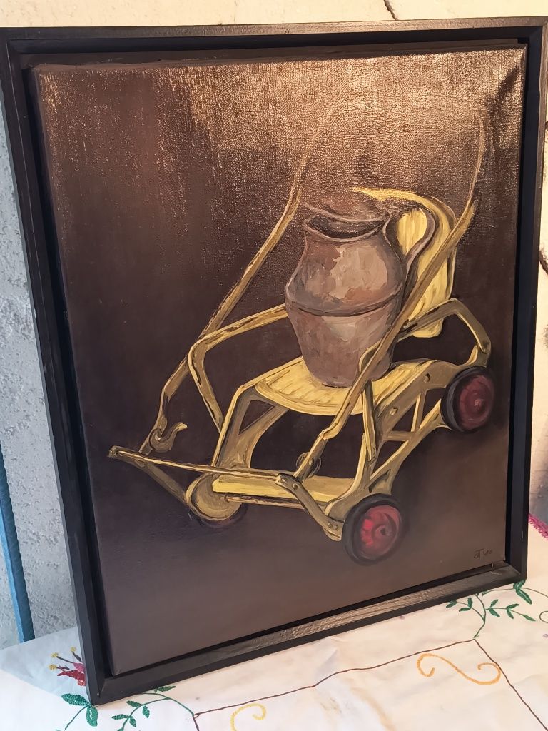 Kolekcja trzech obrazów płótno
