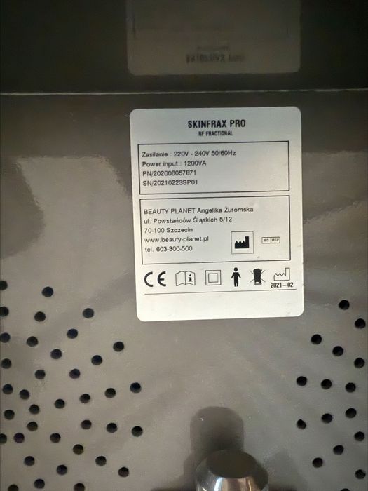 SKINFRAX PRO - używany RF FRAKCYJNY Mikroigłowy + Bezigłowy, stan bdb