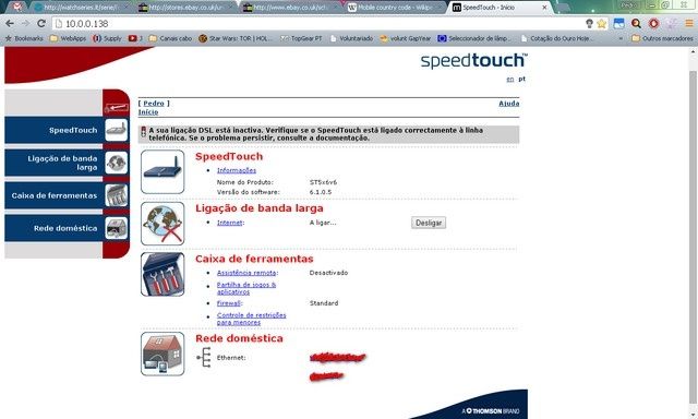 Router Thomson Speedtouch 516v6, bom estado