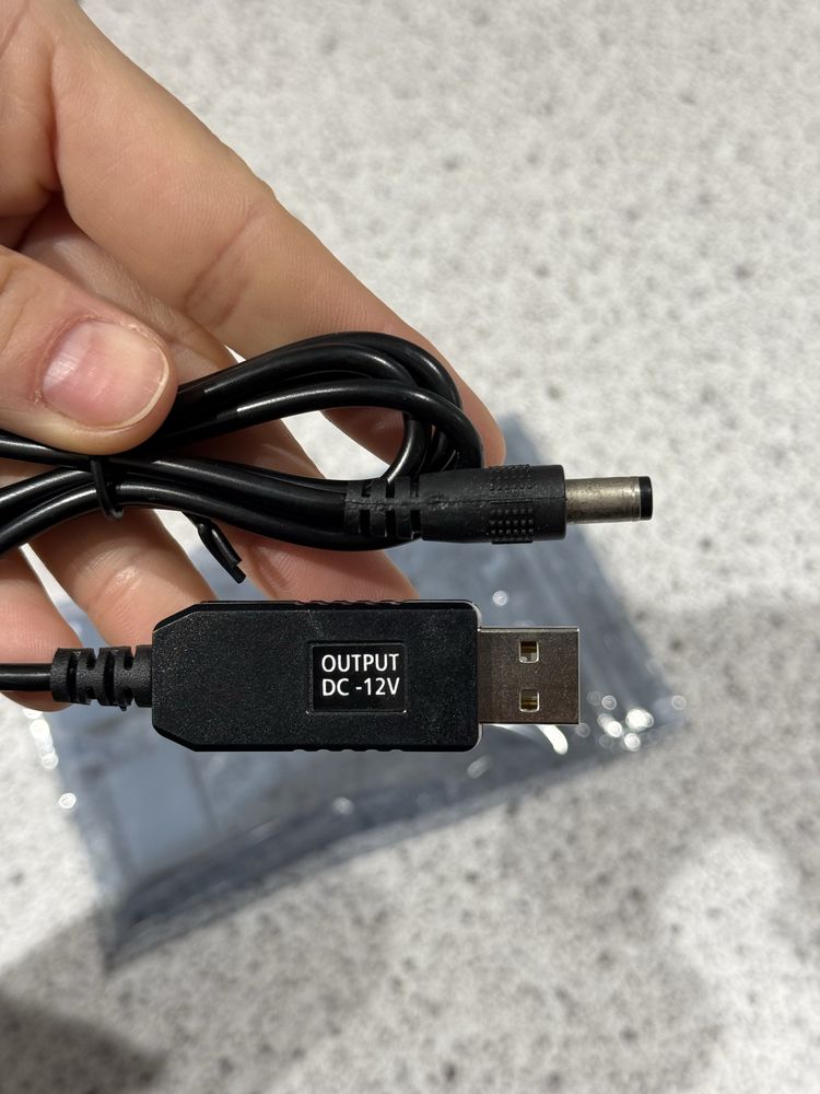 Кабель для роутера від повербанка з перетворювачем на 12V
