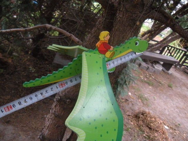 goki smok latający dinozaur drewniana zabawka ruchoma marionetka