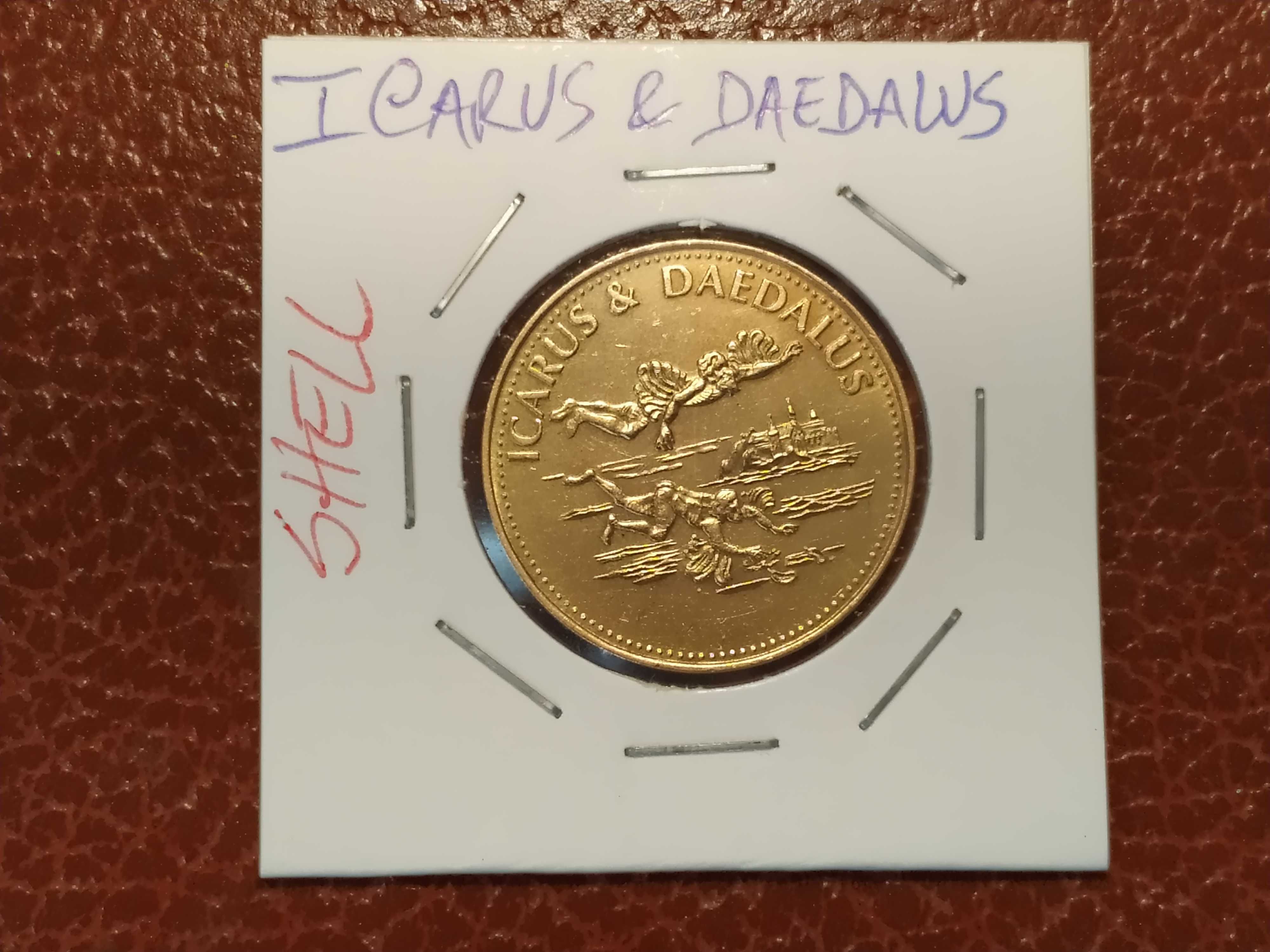 Medalha/token/ficha da Shell - Icarus & Daedalus