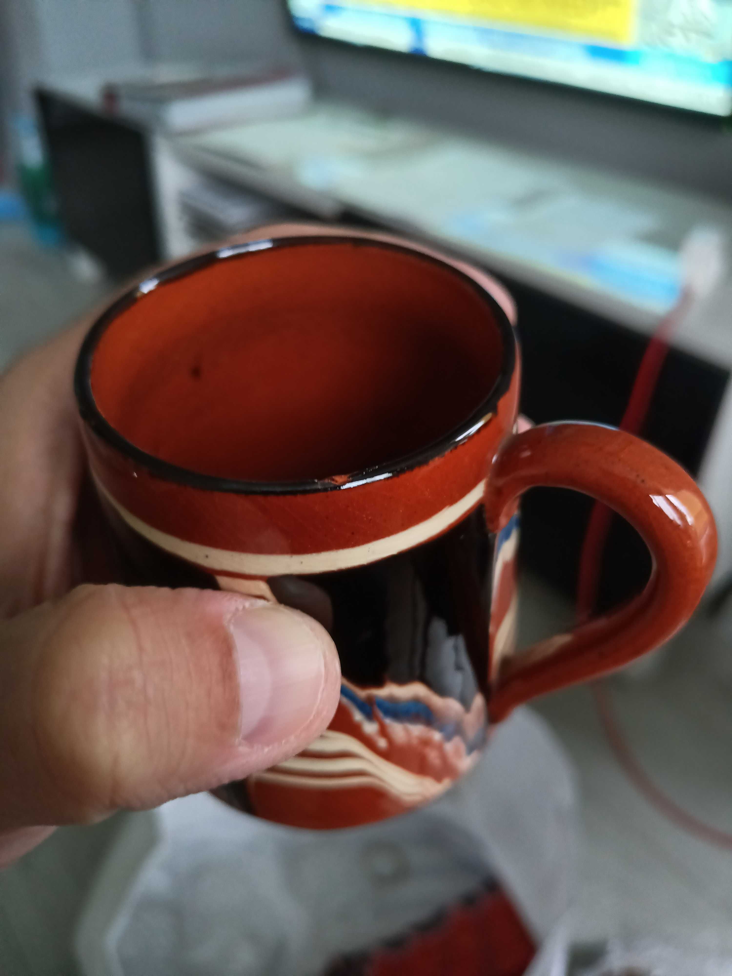 Ceramika kamionka bułgarska lata 60/70 serwis komplet kawa herbata