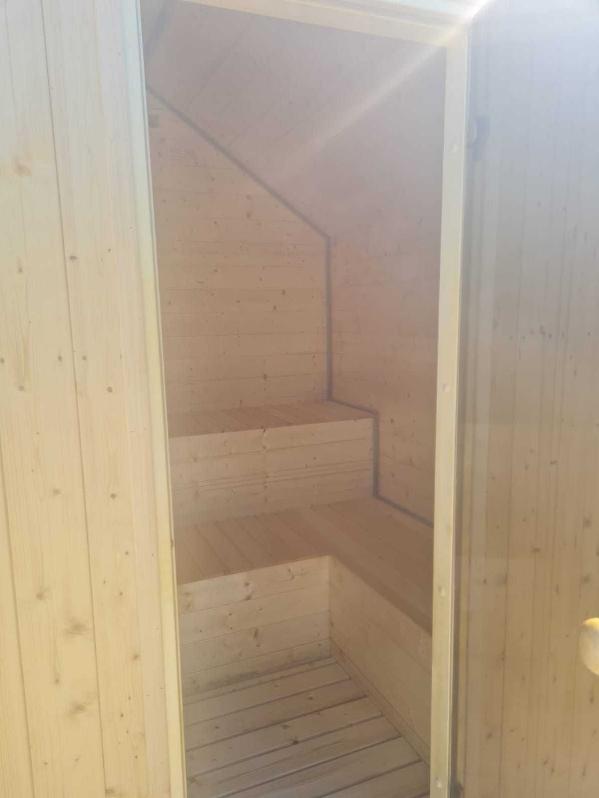 Sauna 2x4 z piecem elektrycznym lub tradycyjnym od ręki
