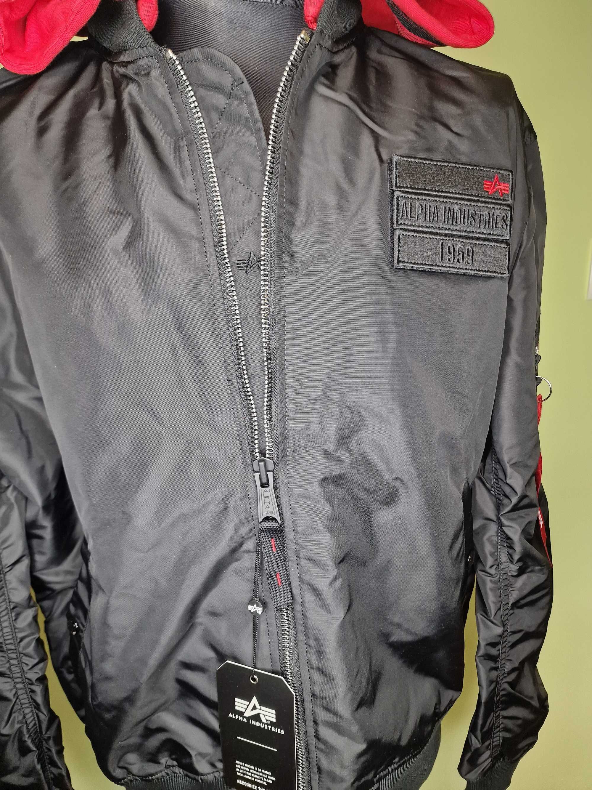 Nowa kurtka Alpha Industries MA-1 TT Hood Custom black rozm XXL
